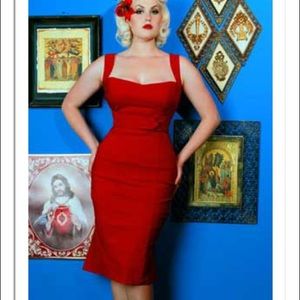 Red Pinup Couture Wiggle Dress